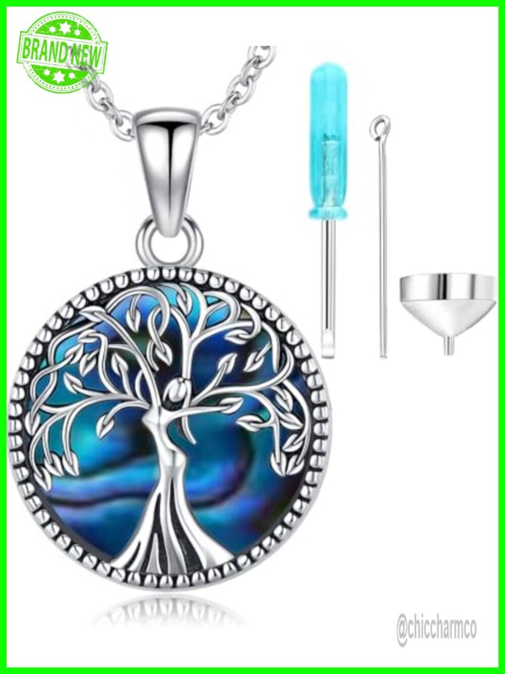 S925 Sterling Silver Tree of Life Urn Necklace Cremation Jewelry for Ashes